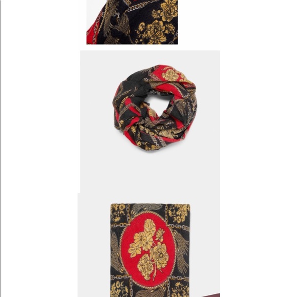 LOOKING FOR: ZARA Floral and Chain Print Scarf - Picture 3 of 4